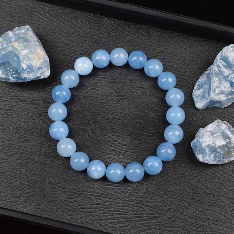 Miya -  Armband met Natuurlijke Aquamarijnkwarts-Kralen
